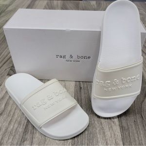 NIB size 5 Rag & Bone White Slides | MSRP $275